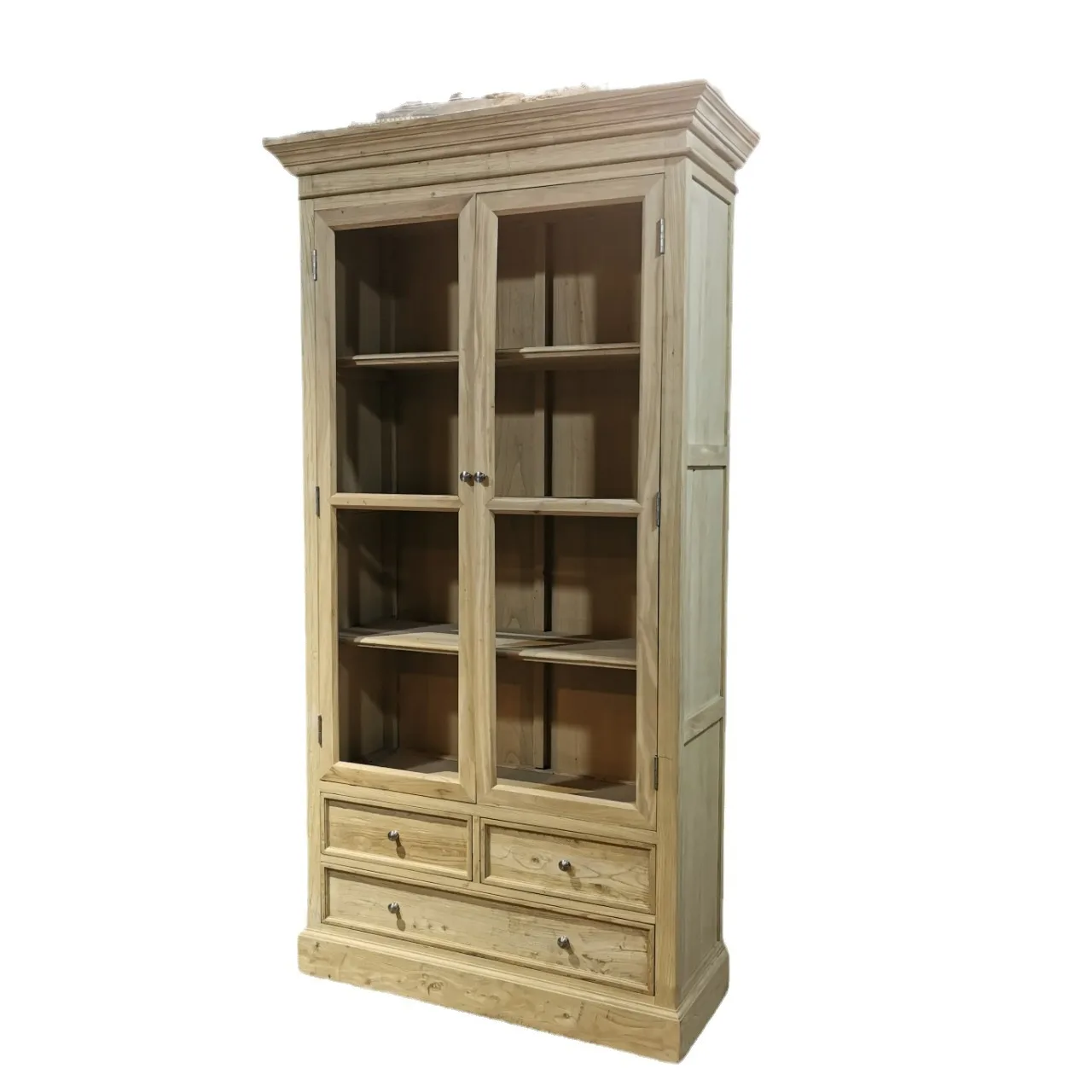 Old elm solid wood dining side cabinet bookcase outer swing frame partition cabinet tenon and mortise structure foreign trade