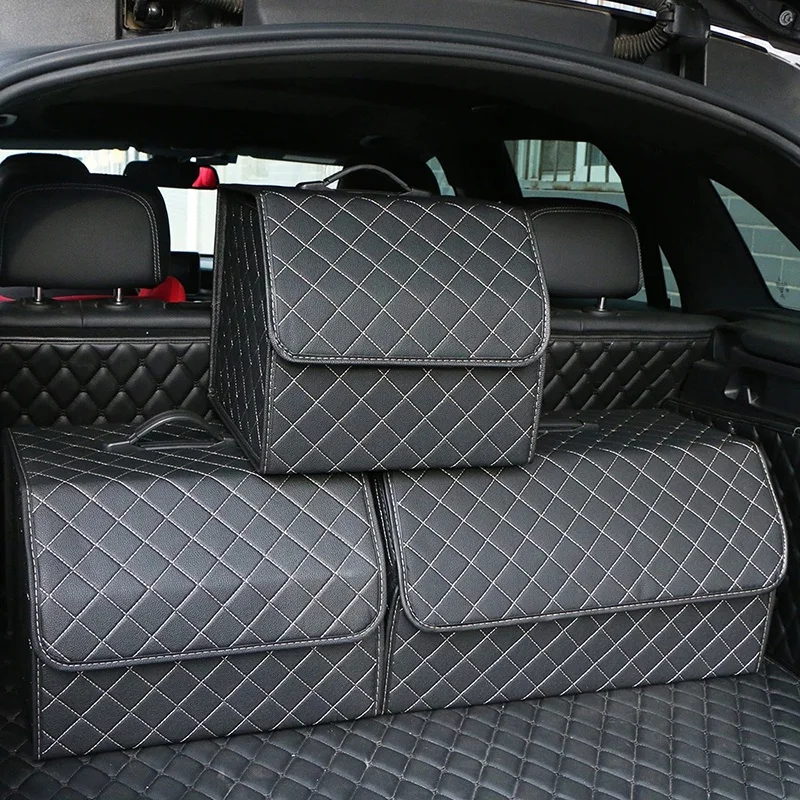 Car Trunk Storage Box Car Multi-Tool Large-Capacity Storage Bag Storage and Finishing PVC leather Storage Box