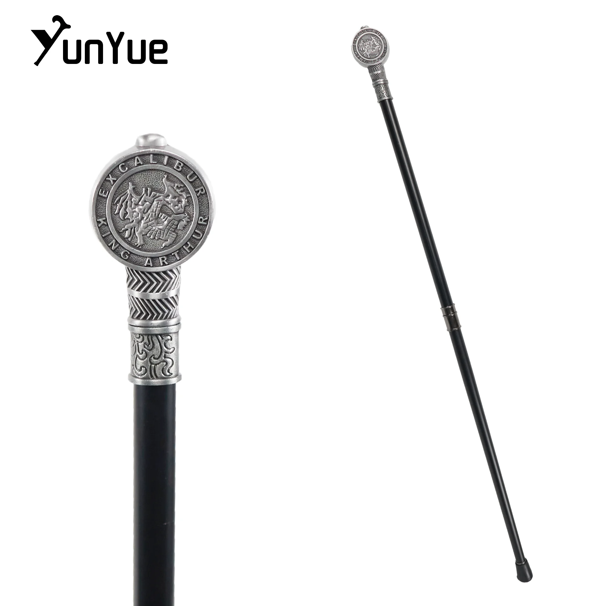 Gray Dragon Totem Metal Walking Cane Gentleman Elegant Fashion Decorative Walking Stick Vintage Cosplay Advanced Party Crutch