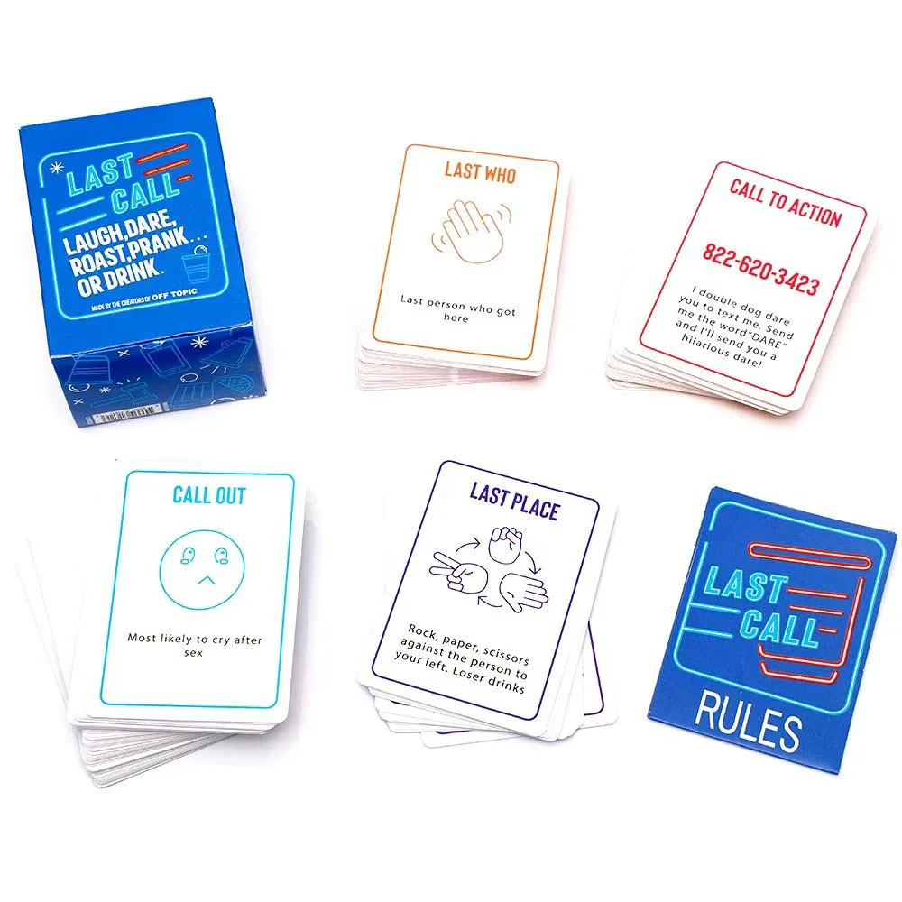 Last Call Drinking Card Game Hilarious Card Game for Parties Drink Laugh Dare Game Cards for Parties and Group Game