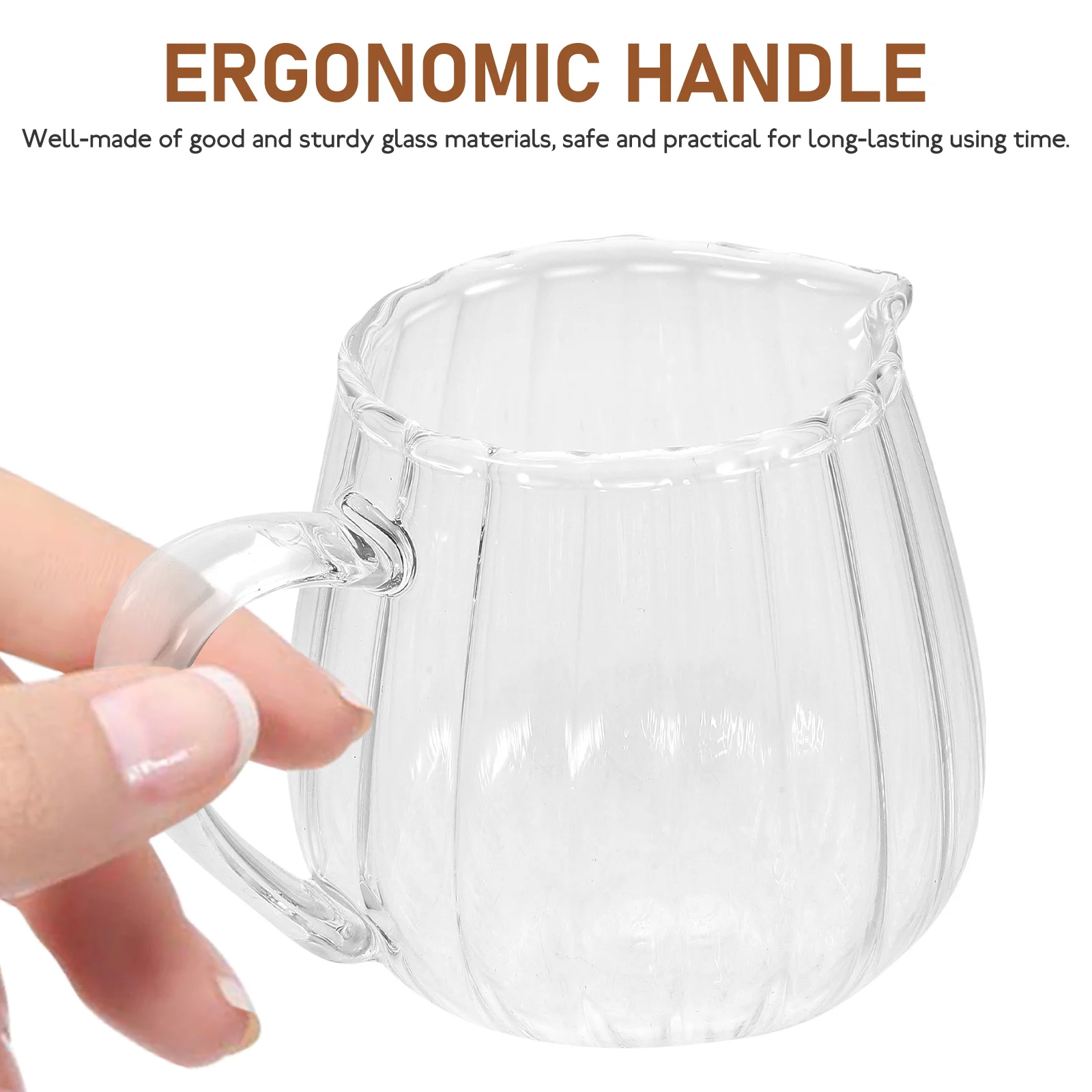 

Milk Glass Jug Coffee Frother Cup Mini Pitcher Breastmilk Storage Container Transparent Pitchers for Drinks Iced Tea Travel