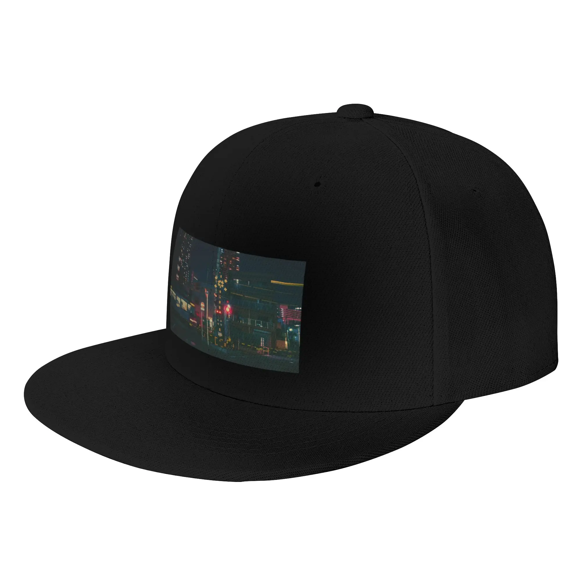 Fashion City Train Tracks at Night Flat Brim Sun Hat  Light Vintage Sharp Visors