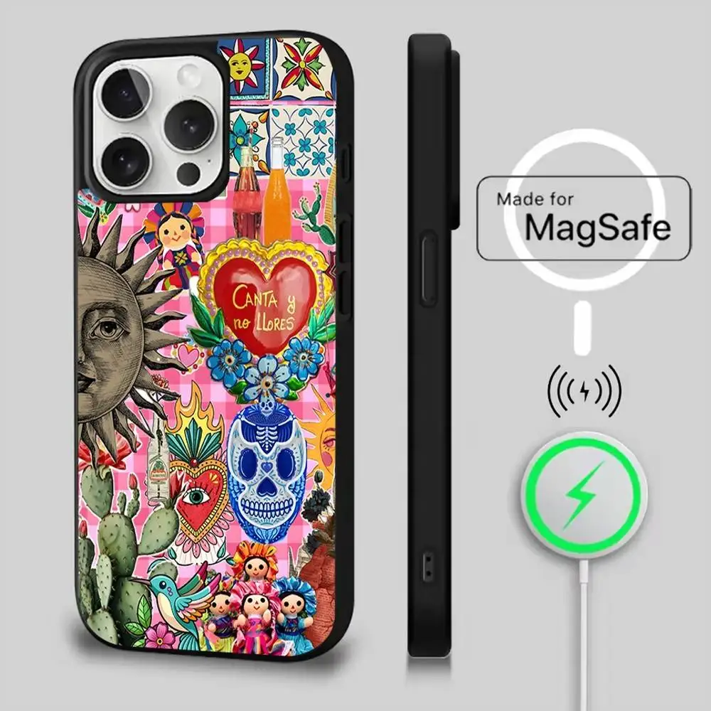 Funda de teléfono Viva Mexico para iPhone 17,16,15,14,13,12,11,Pro,Max,Plus,Mini,Magsafe,funda de carga inalámbrica magnética
