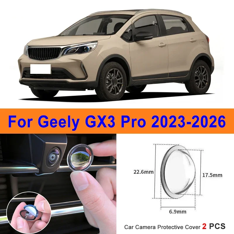 

360 Reverse Image Car Camera Cover Anti-Scratch PC Lens Protector Stickers For Geely GX3 Pro 2023-2026 2Pcs