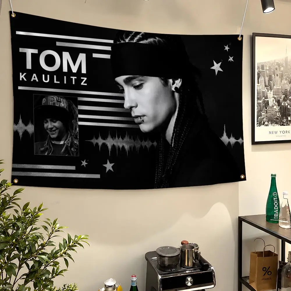 Flags Wall Tom Musician Hanging Tokio Guitar Flag Banners For Birthday Kaulitz Parties Outdoor Hotel Bedroom Dorm Room Decor