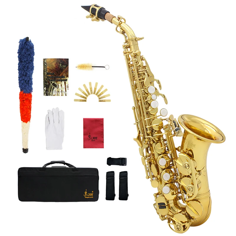 SLADE china professional instrument Bb high tone cheap gold silver types classical style saxophone with accessories case