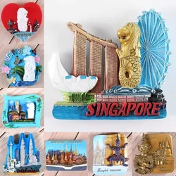 Singapore Travelling Souvenirs Merlion Fridge Stickers Thailand Malaysia Kuala Lumpur Fridge Magnets Home Decor Wedding Gifts