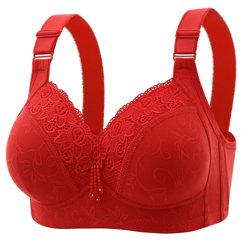 New Multicolour Bras For Women Full Coverage Wireless Thin Unlined Lace Bra Women Minimizer Bras Big Cup Plus Size Bras