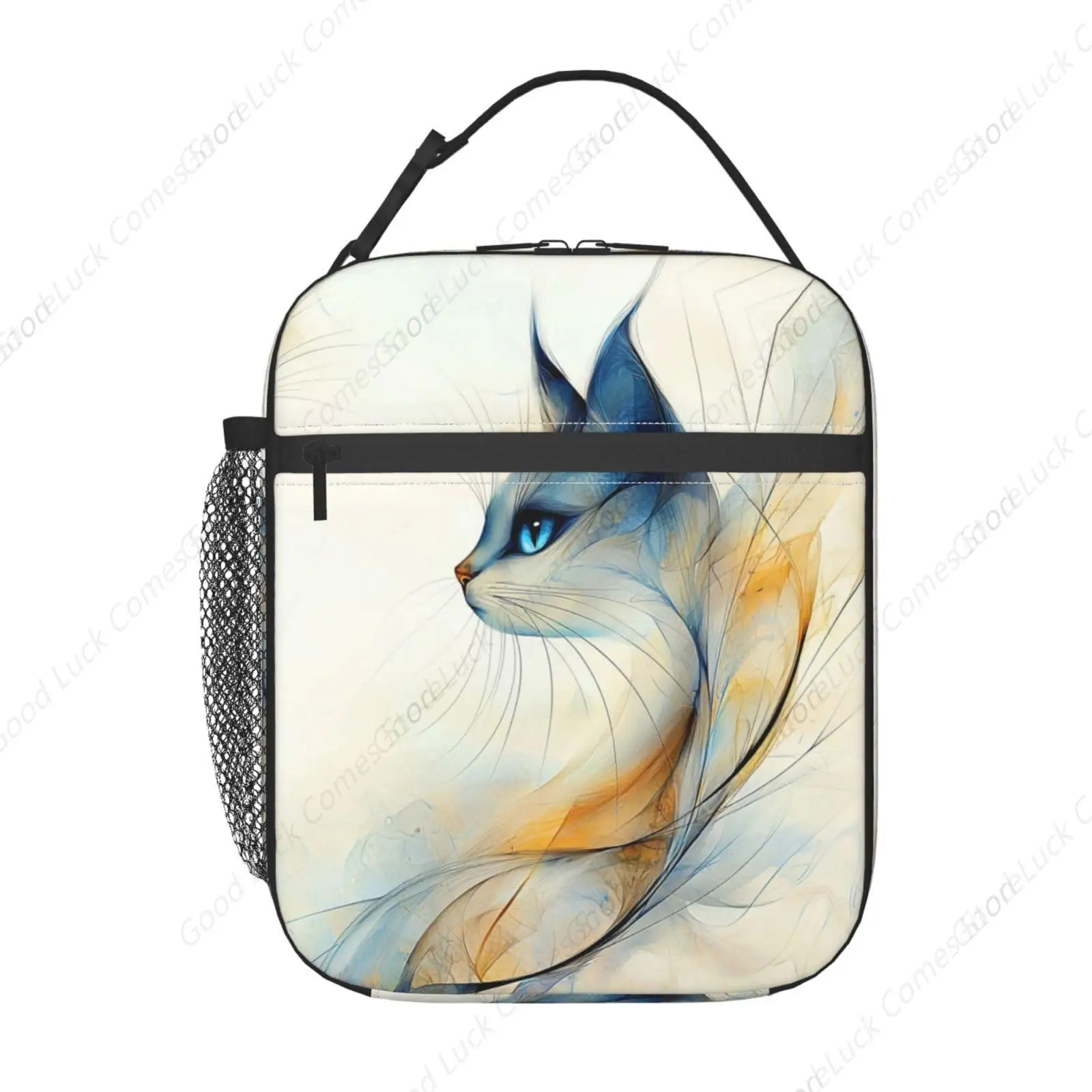 Insulated Lunch Box Cooler Lunch Bag Reusable Lunch Containers Lunch Tote Bags for Men Women（Abstract Cat Myth）