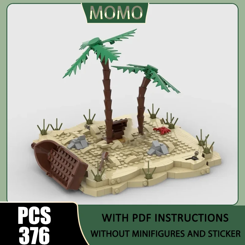 

Pirates Model Moc Building Blocks A lonely Island - Pirate Model Technology Bricks DIY Assembly Holiday Construstion Toy Gifts