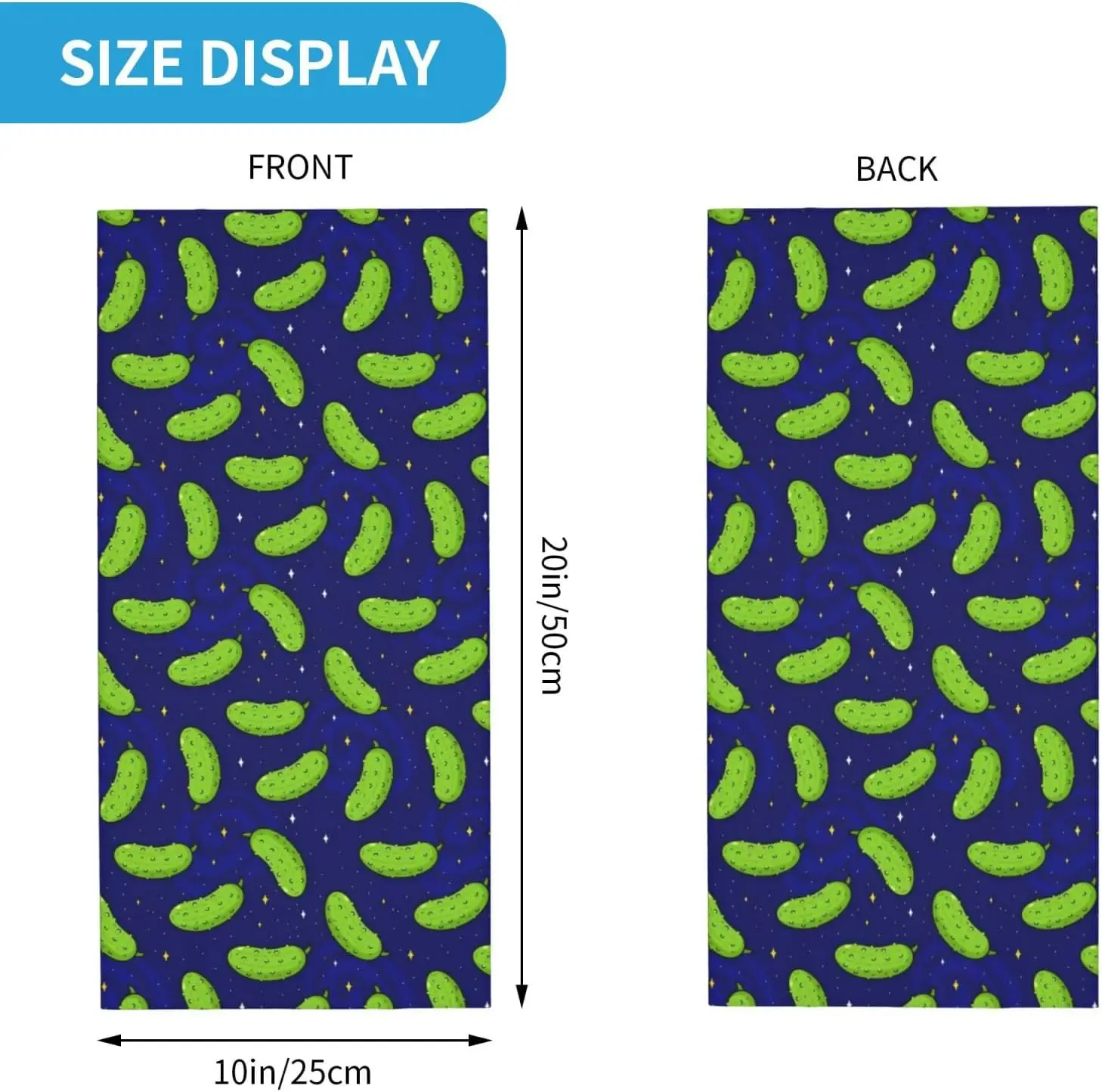 Cucumber Neck Gaiter Face Mask Breathable Bandanas Face Cover Scarf Headwear for Cycling Running Hiking