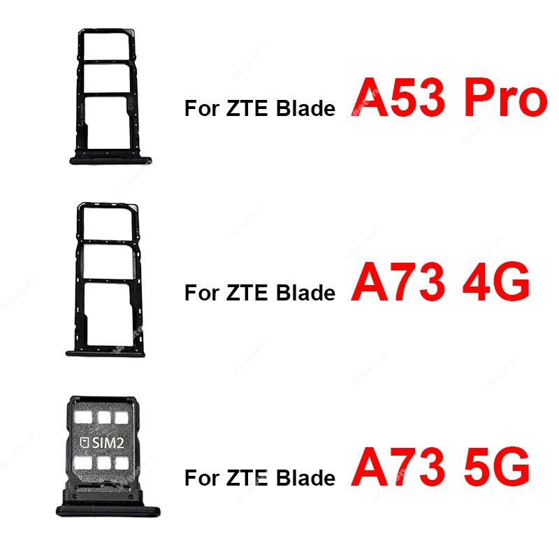 Adaptador de suporte de bandeja para cartão sim, para zte blade a53 a73 pro 4g 5g, bandeja de cartão sim, suporte para leitor, slot, conector, peças de soquete