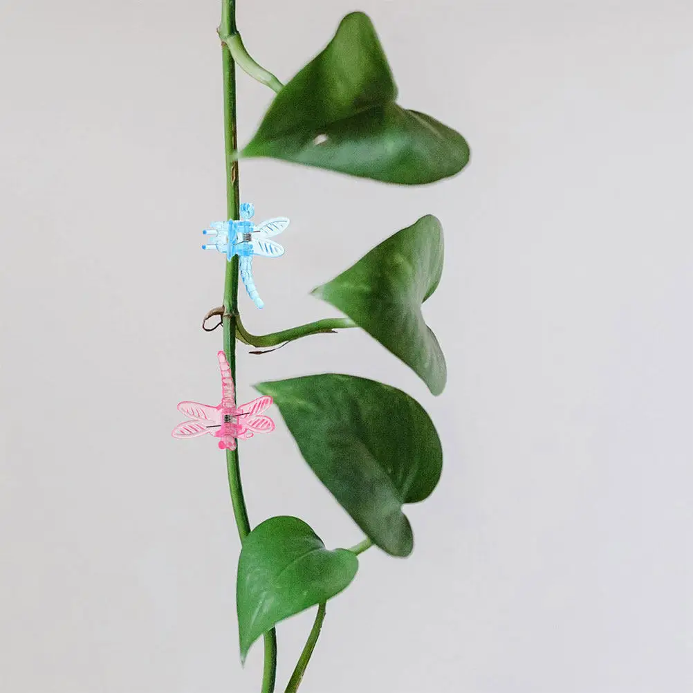 60Pcs Butterfly Orchid Clips Green Plastic Stem Supports for Orchid Plants Flower Vine Holding Clips Stem Support