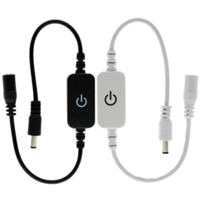High Quality ITouch LED Dimmer Switch 12V 24V White / Black LED Controller With DC Female & Male Plug For Single Color LED Strip