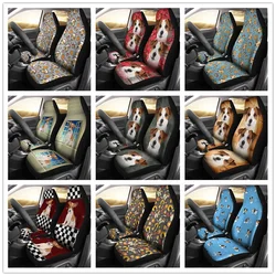 Jack Russell Terrier Print Car Seat Covers All Might Animal Car Accessories,Pack of 2 Universal Front Seat Protective Cover