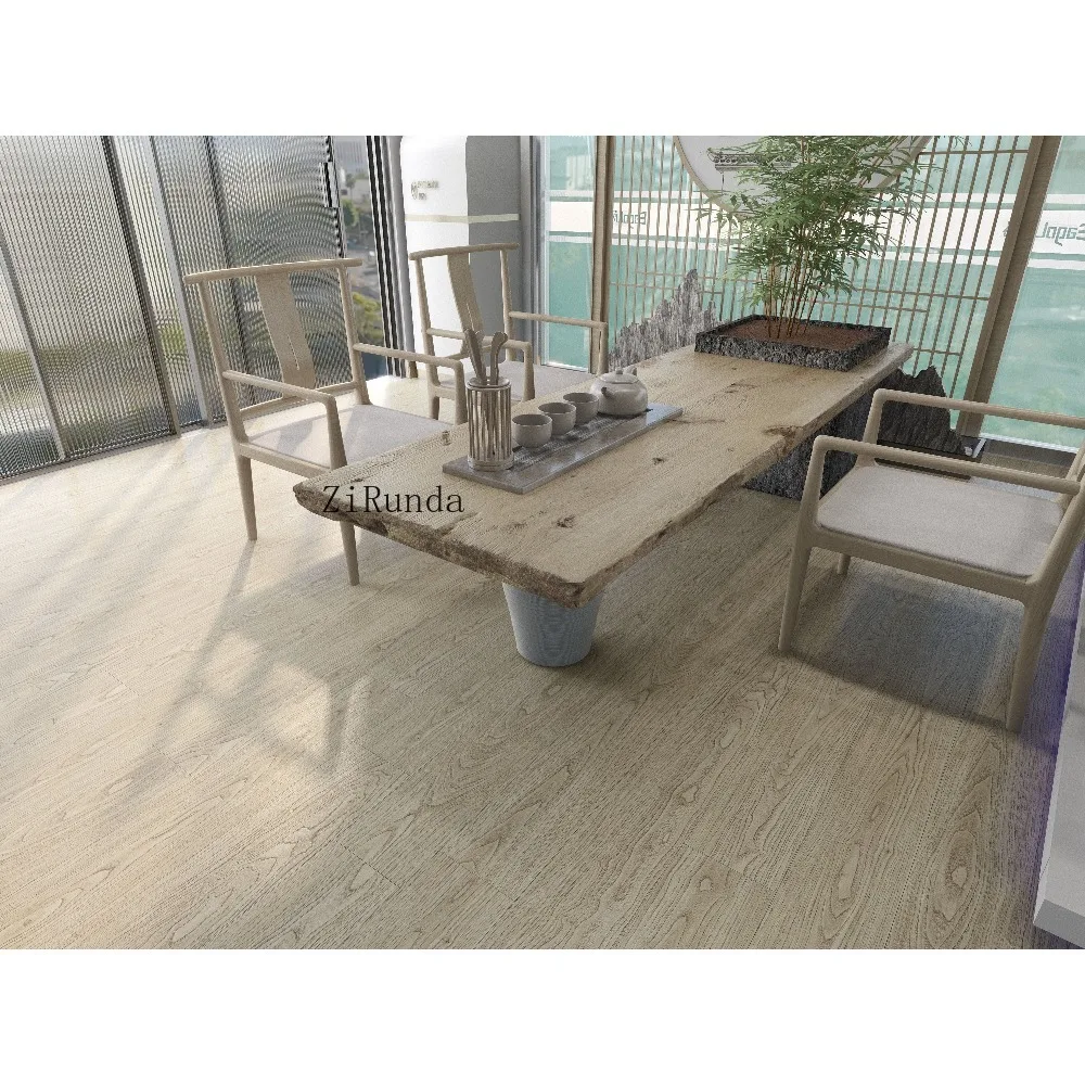 Customized version waterproof 4-9mm hand-scratched wood pattern PVC bathroom rigid core SPC plastic floor