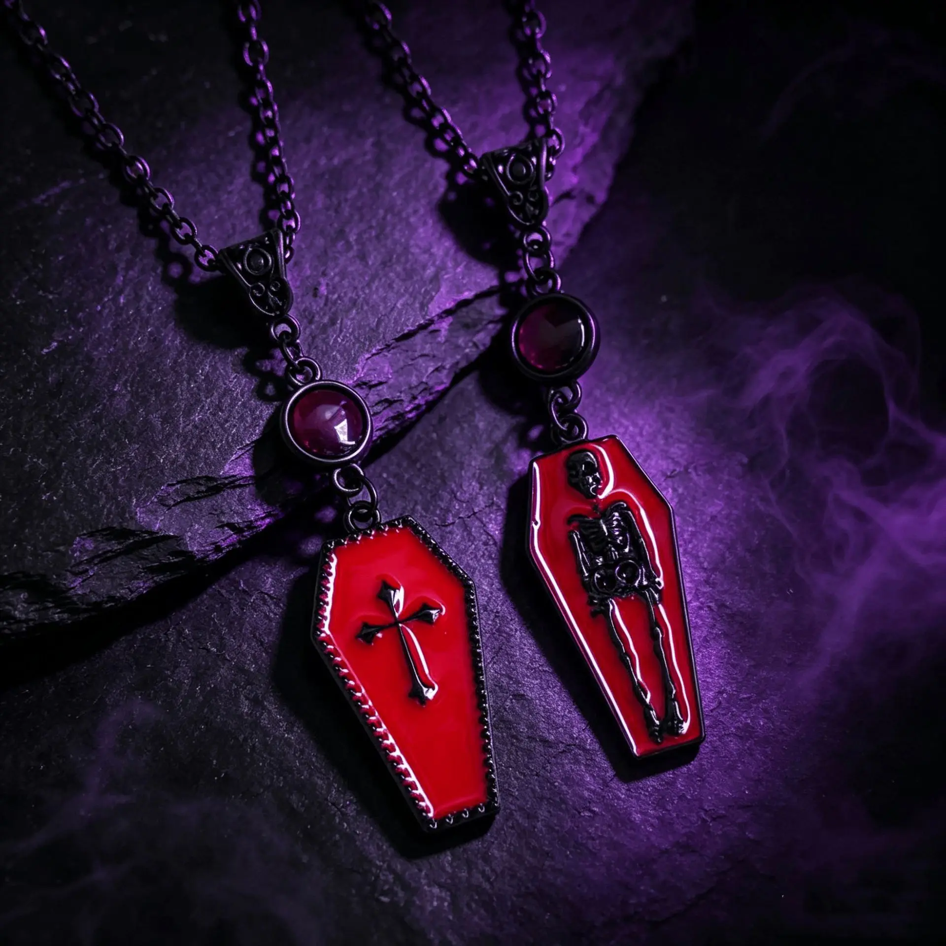 Cross coffin necklace,Gothic jewelry,witch, bones,paganism,Vintage,mysterious,alternative,Blood Cameo,Choker for Women Man