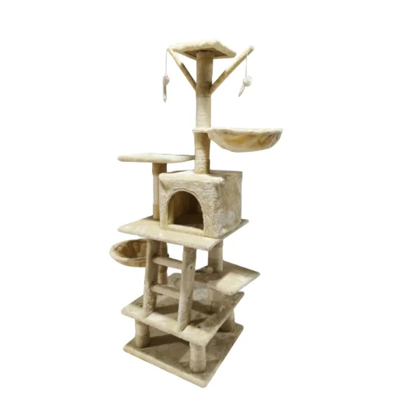 

Pet Toy Wood Wholesale Furniture Product Supplier Tall Scratching Post Cat Condo Cage