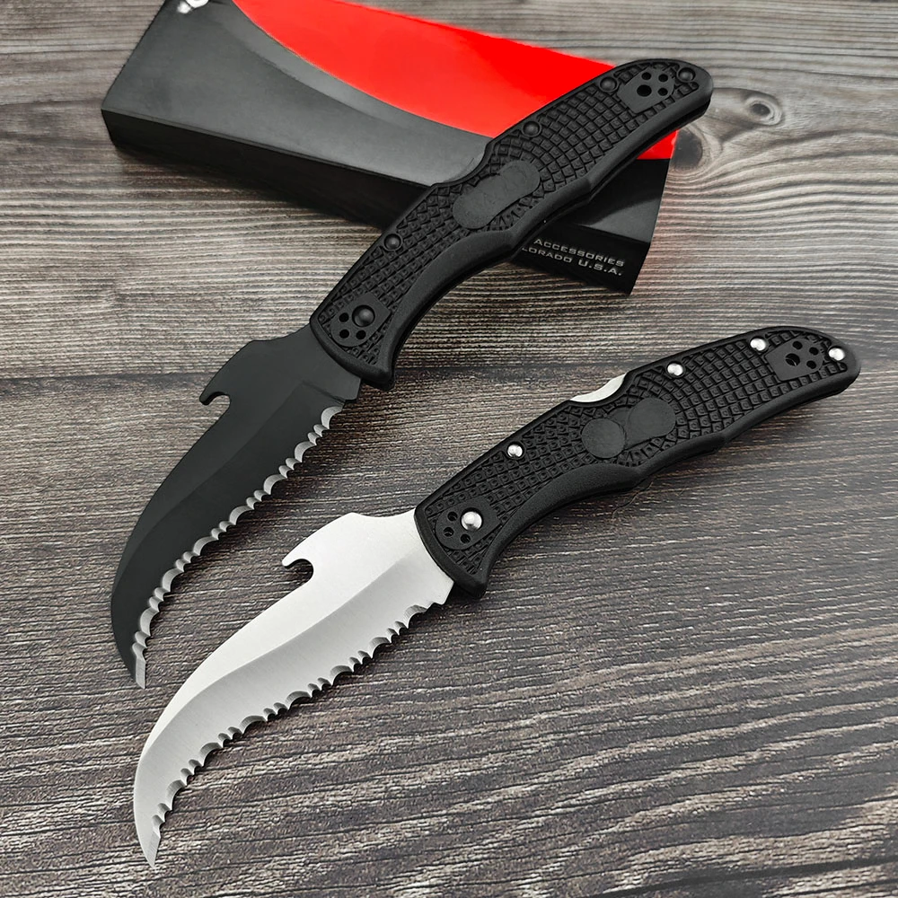 C-12S Tactical Folding Knife D2 Steel Blade Nylon Fibre Handle Camping Survival Hunting Multi-purpose Pocket Knife EDC Tools