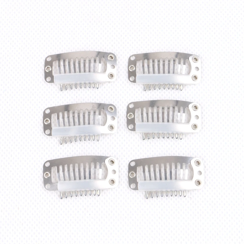 500 أجزاء/وحدة 3.2 سنتيمتر 9 الأسنان وصلات شعر أدوات شعر مستعار سيليكون المفاجئة كليب ل وصلات شعر/I شكل شعر مستعار كليب 6 ألوان