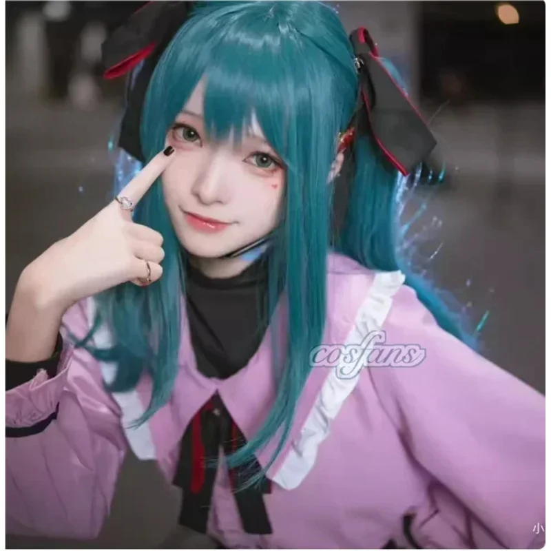 Cyvampiro miku cosplay traje vocaloid vampiro miku figura cosplay terno rosa kawaii vestido bowknot uniforme