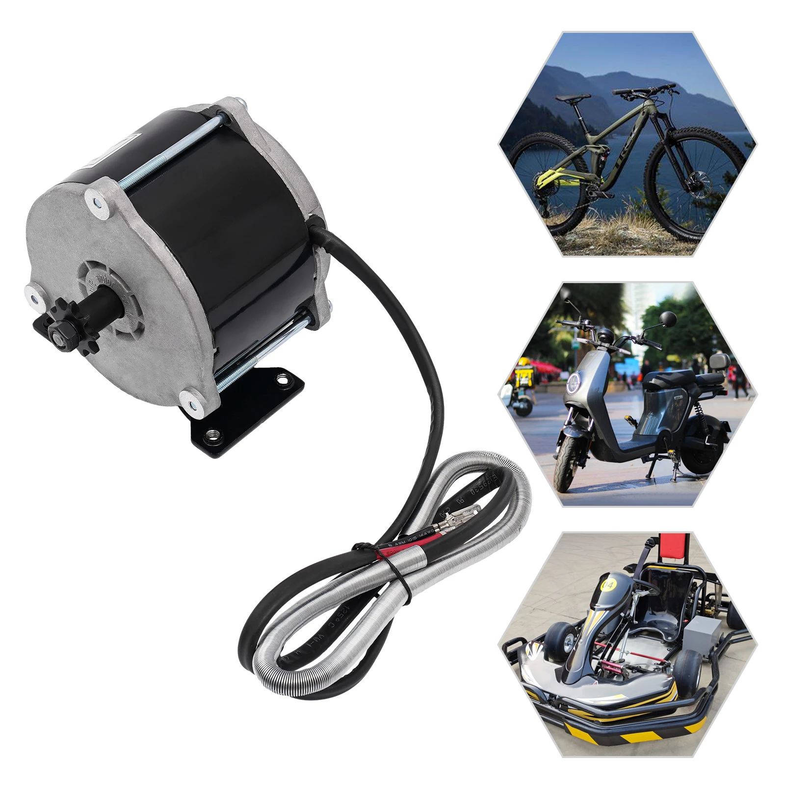 

500W Brushed DC Gear Electric Motor, 36V Rated Voltage, Electric Bicycle Brushed Motor, 200kg/440.9lbs Motor Load Capacity