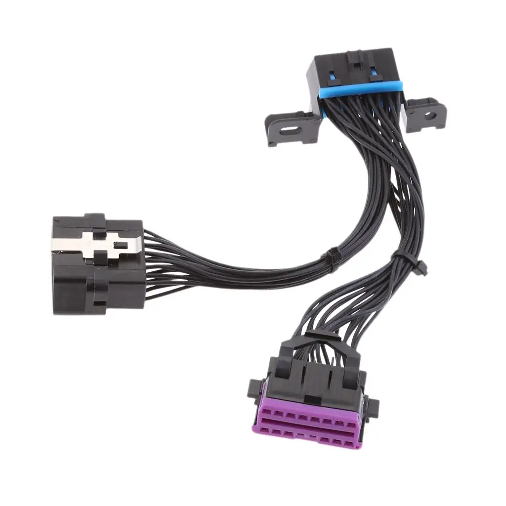 OBD2 Connector Extension Cable Durable Splitter Adapter Wire for Vehicle Diagnostic Meter Access
