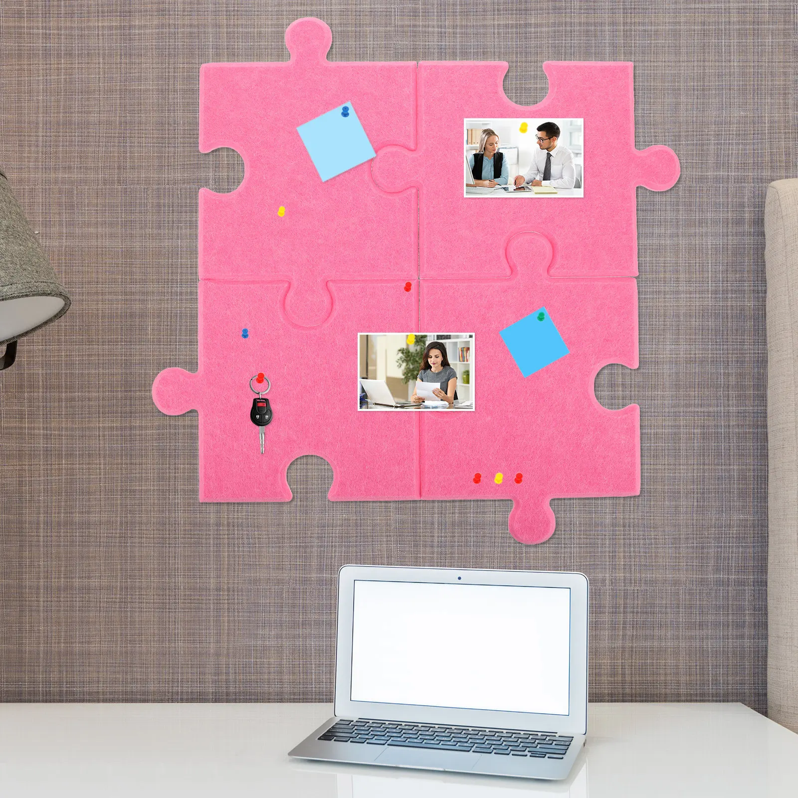 

4Pcs Self Adhesive 3D Felt Wall Tiles Decor Stickers Easy Install No Drill Multi Occasion Use Living Room Bedroom Office