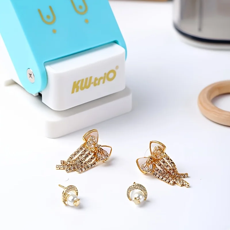 1pc Paper Ear Ring/Necklace/Keychain Hole Puncher, DIY Ear Ring Hole Punch Tool, Card/Photo Hole Puncher