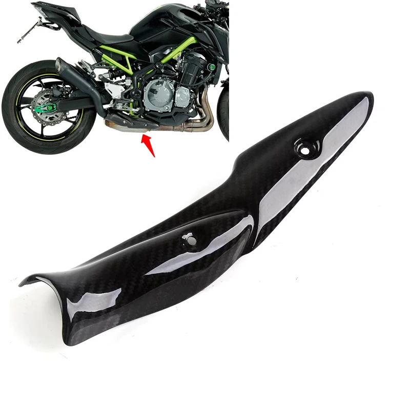 

Anti Scald Cover For Kawasaki Z900 2017 - 2021 Motorcycle Carbon Fiber Modified Exhaust Pipe Heat Shield Carbon Fiber Shield