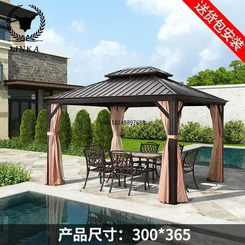 Galvanized steel iron frame waterproof fabric pavilions outdoor shed bbq grill metal aluminum gazebos