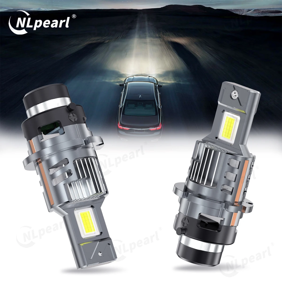 

NLpearl 2pcs D2S Canbus LED Bulbs D2R Headlight D4S D4R LED Lights 6500K White Diode Lamps Car 12V Direct Conversion Kit