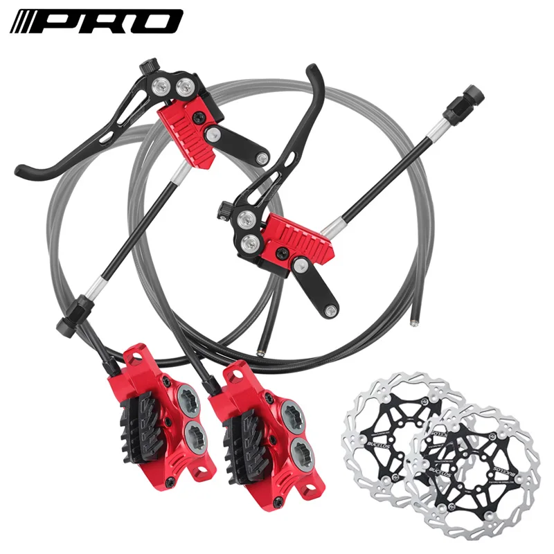 IIIPRO Separate MTB DH Bicycle Hydraulic Disc Brake 4 Piston 800/1550mm Front&Rear Mountain Bike Oil Disc Brakes Cycling Parts