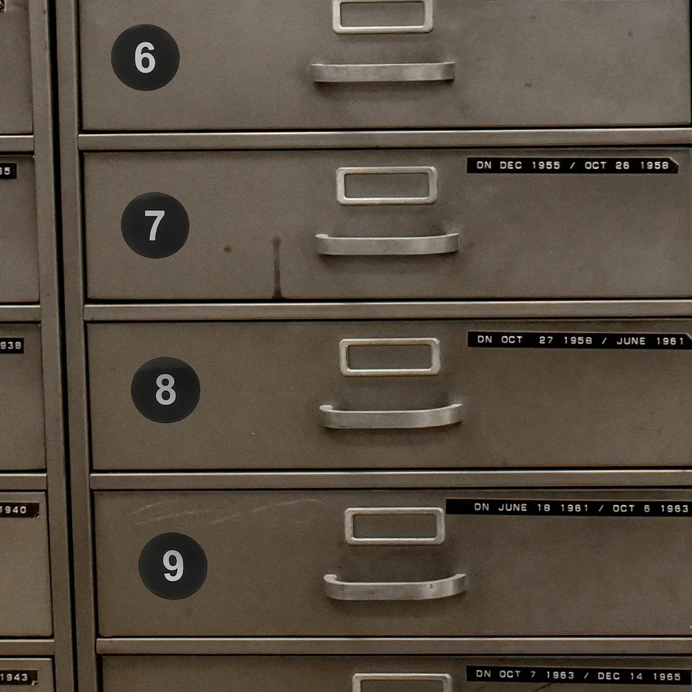 5 Sheets Snap Back Boxes Digital Label Classification Labels Numbered Stickers Sign 1 to 50 Office Coding Black Decals