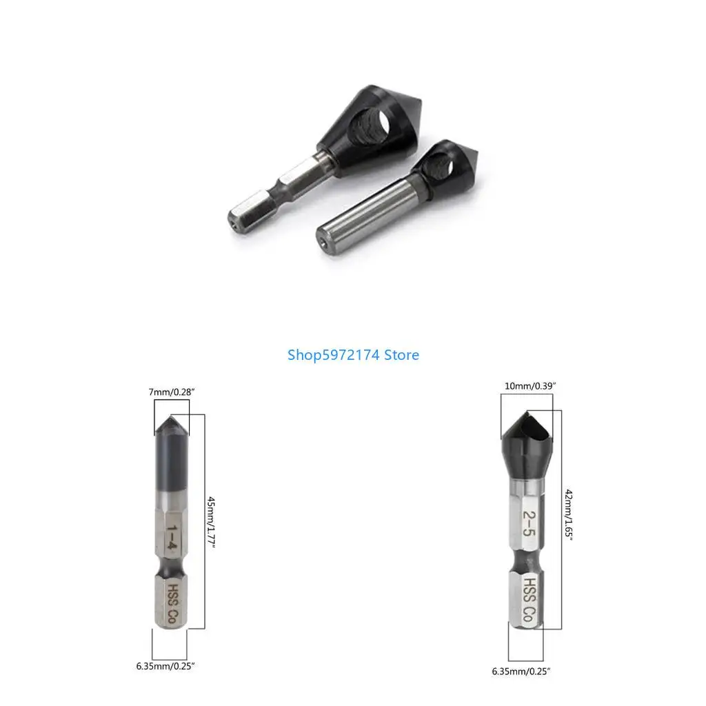 Y3NB Cobalt HRC89 TiAlN Countersink Drill Bit 1/4 Inch Shank 90 Degree Deburring Chamfering Hole Type Cutter Tool