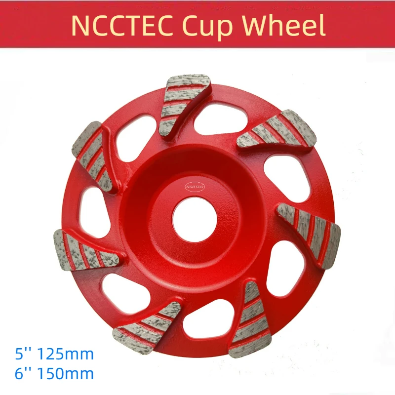 5 6 Inches Hilti Diamond Grinding Cup Wheel 125mm 150mm Granite Concrete Floor Polishing Discs Disk 22.23mm 19mm Arbor Hole