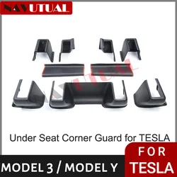 For Tesla Model Y 2021-2023 Under Seat Corner Guard Front Rear Seat Slide Rails Protector Cover Anti-Kick Decor Protection Shell