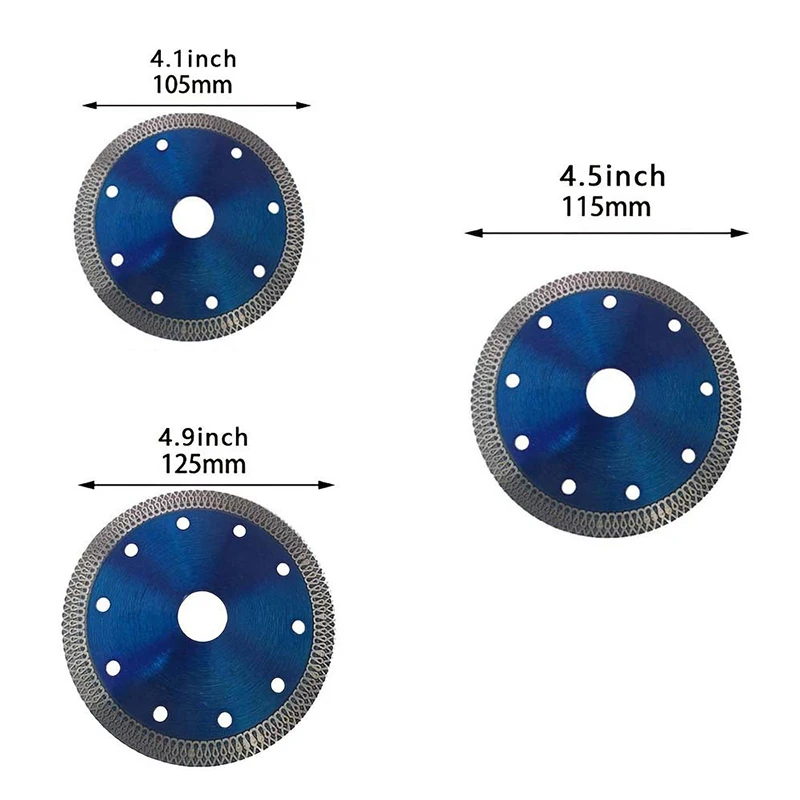 105/115/125MM Turbo Lama per sega diamantata Disco da taglio per granito Piastrelle in porcellana Ceramica Smerigliatrice angolare di 3 dimensioni