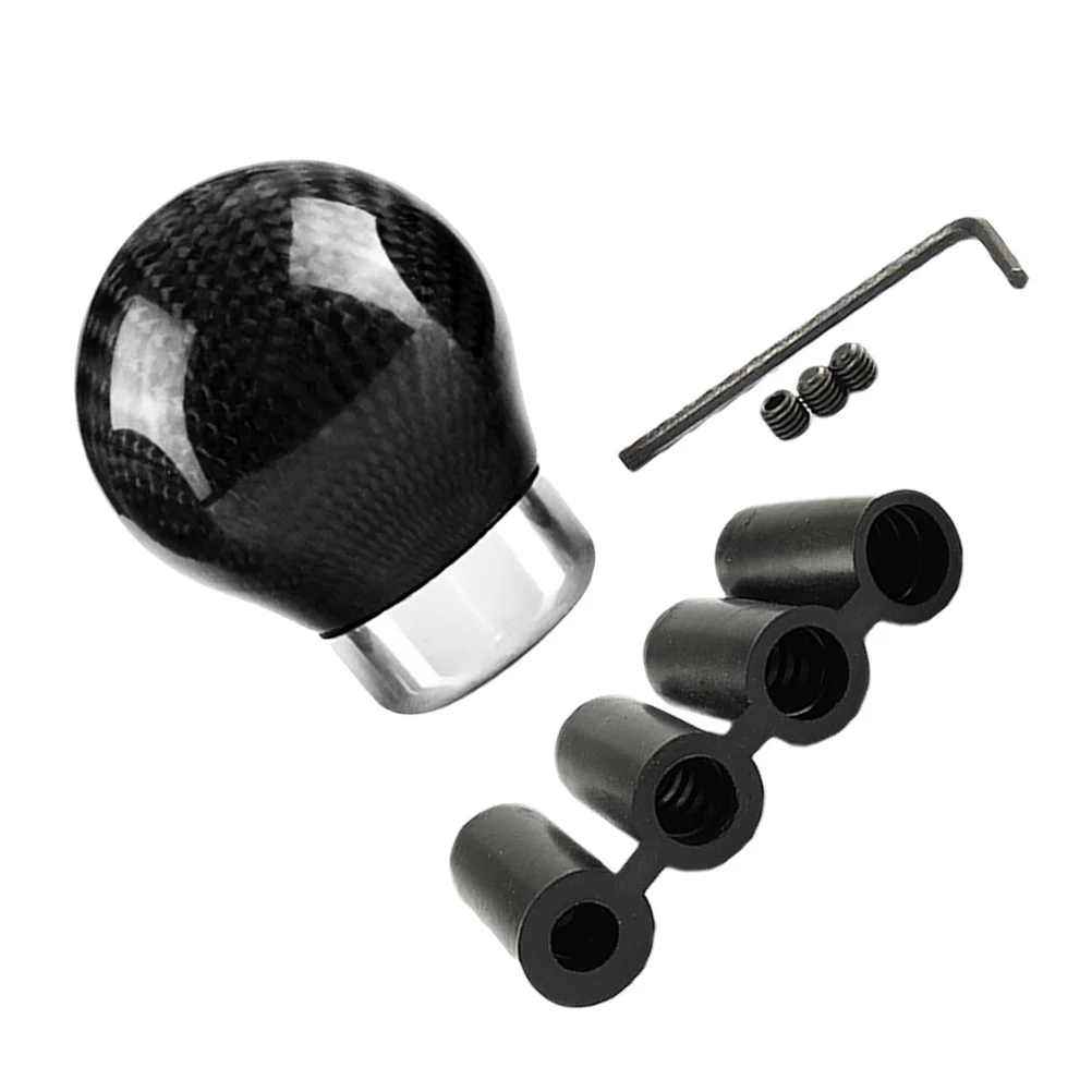 

1Set Carbon Fiber Gear Knob Universal Round Car Shifting Head Replacement Shifter Knob Interior Modification Accessory