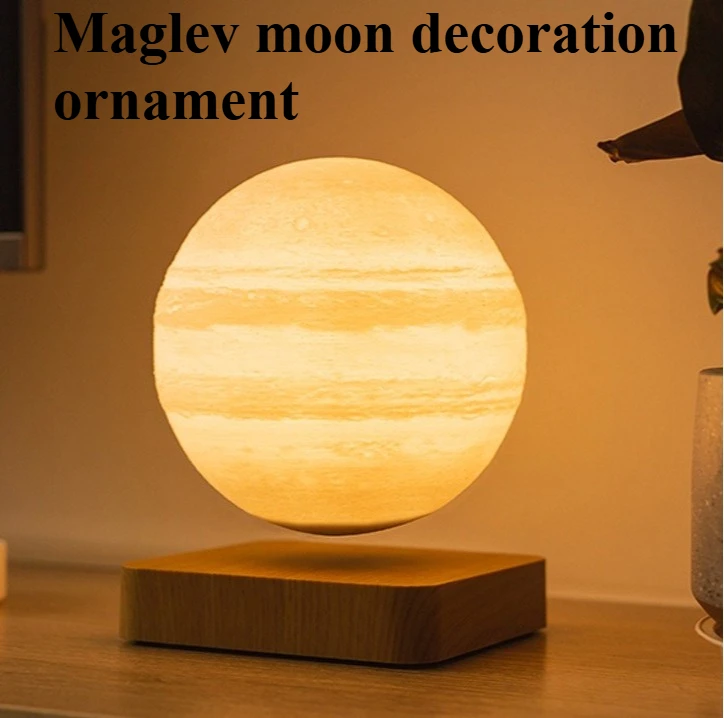 14cm Maglev Luminous Moon Craft Creative Decorative Atmosphere Nightlight Ornament