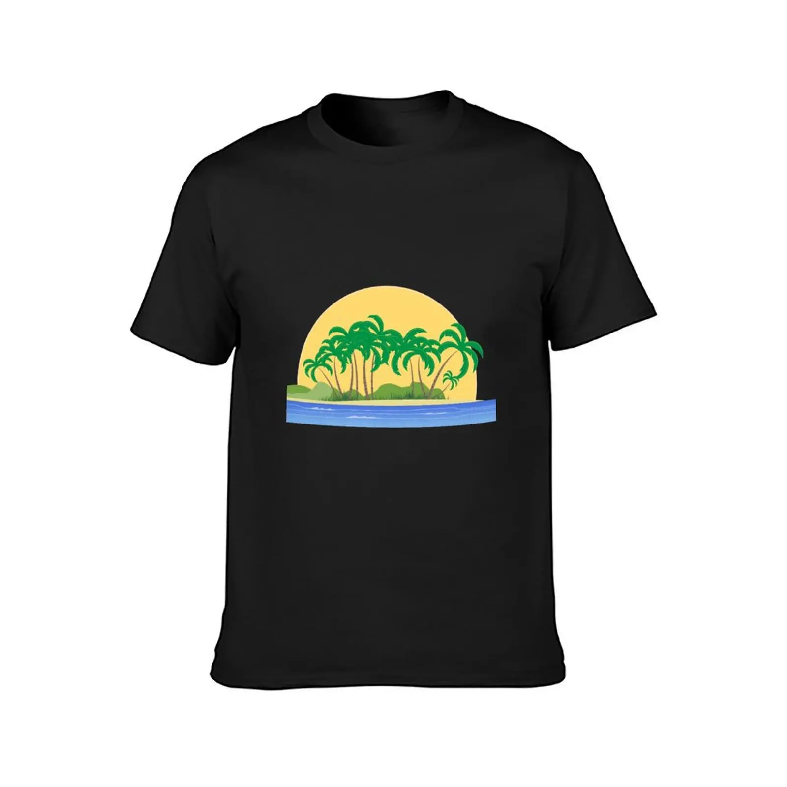 palms on beach surrounded by sun T-Shirt summer clothes heavyweights oversizeds T-shirt men