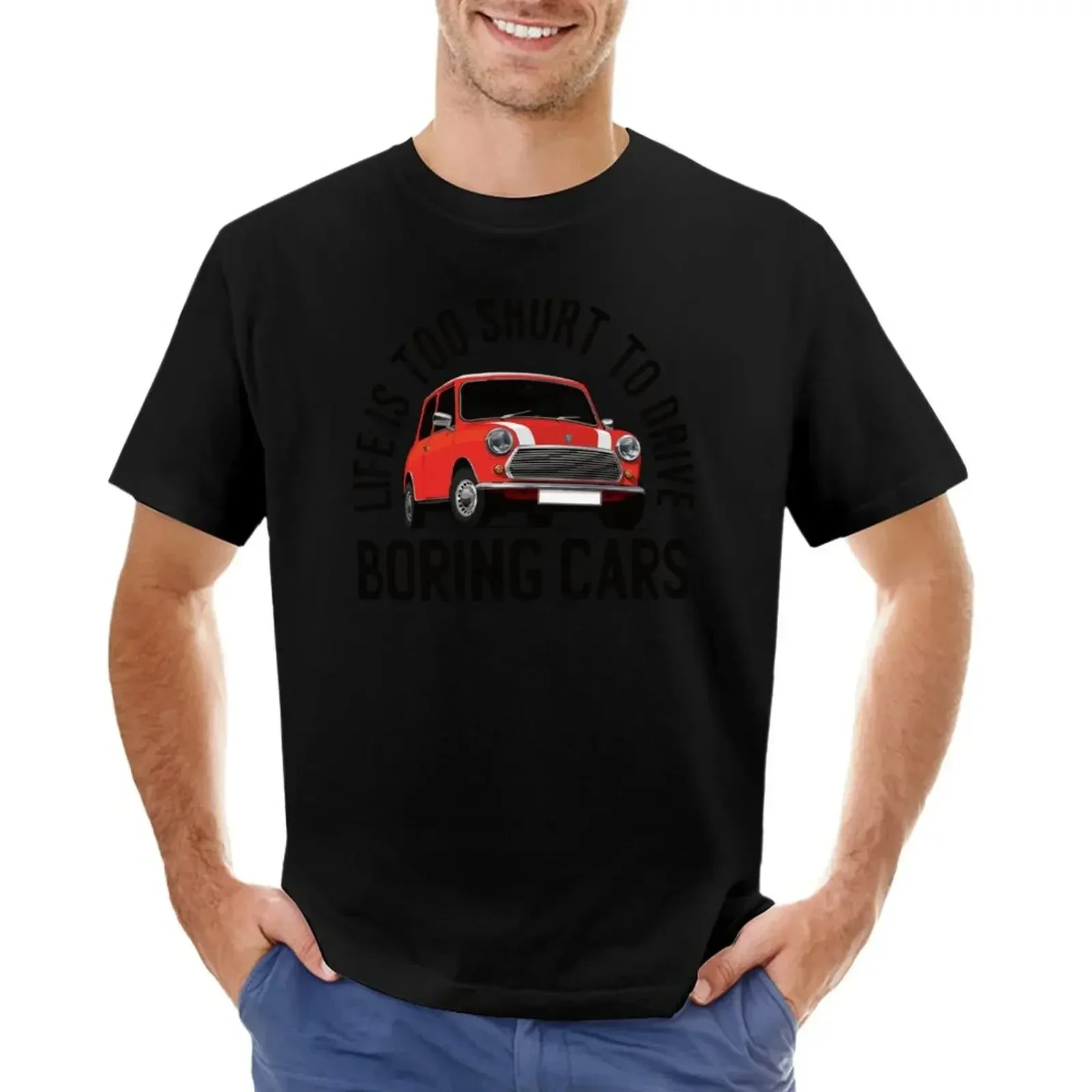 Life is too short to drive boring cars - Red Austin Morris T-shirt for a boy sports fans mens graphic t-shirts Hot Sale