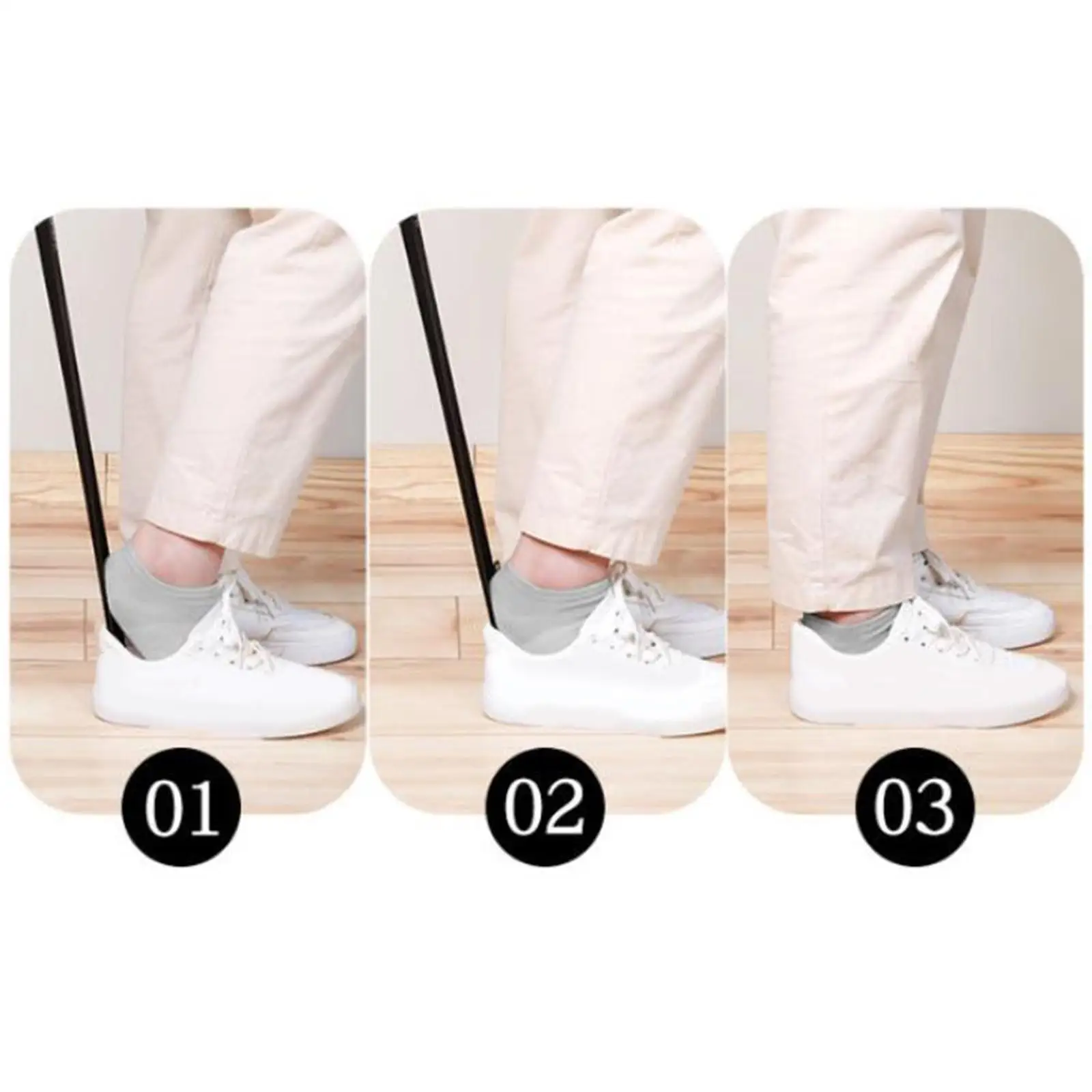 Premium Quality Long Handled Nylon Shoe Horn for Thick Dressing Aids Shoe Lifter Assist