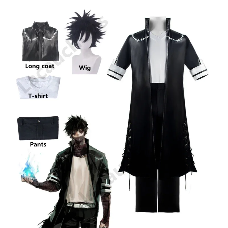 My Hero Academia Cosplay Costume para Homens e Mulheres, Conjunto Completo, Jaqueta, Casaco, Camiseta, Peruca, Boku No, Dabi, Ochaco Uraraka