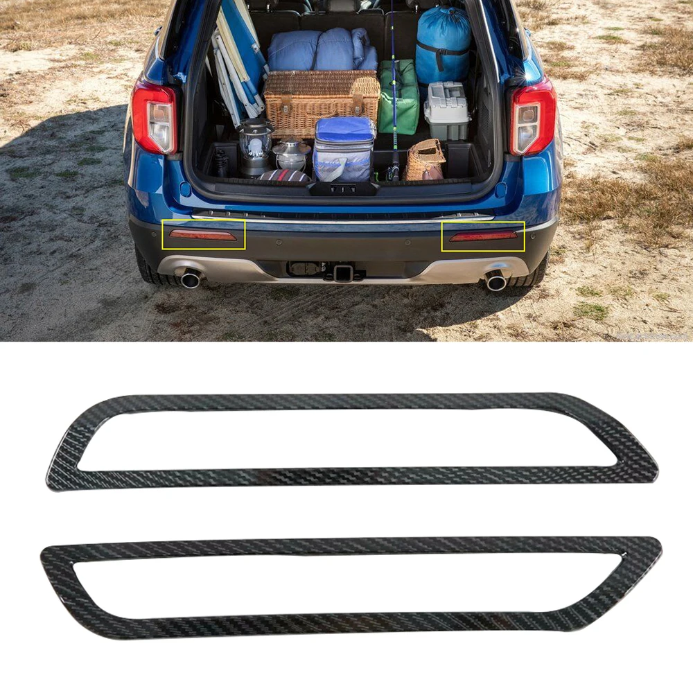 

2pcs Rear Tail Fog Light Lamp Cover Trims For Ford Explorer 2020-2021 Rear Tail Fog Light Lamp Cover Trim Car Accessories