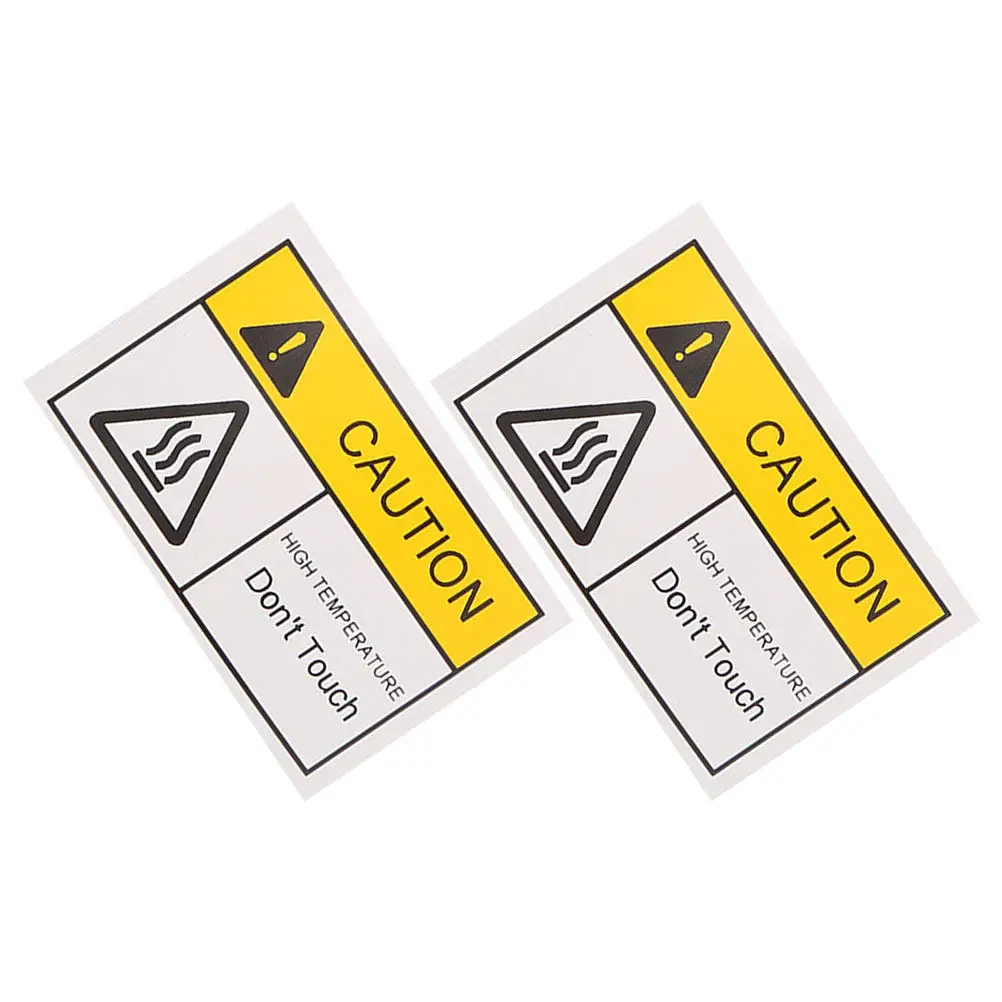 

2 Sheets Warning Hot Surface Stickers Temperature Safety Labels Heat Resistant Do Not Touch Decals for Industrial Equipment