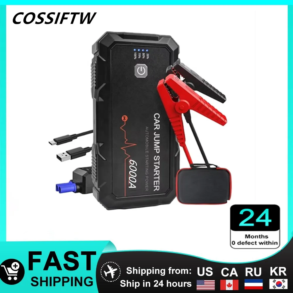 Car Jump Starter 12V Power Bank with Flashlight Battery Booster Charger Starting Device Auto Emergency Start-up Free Shipping