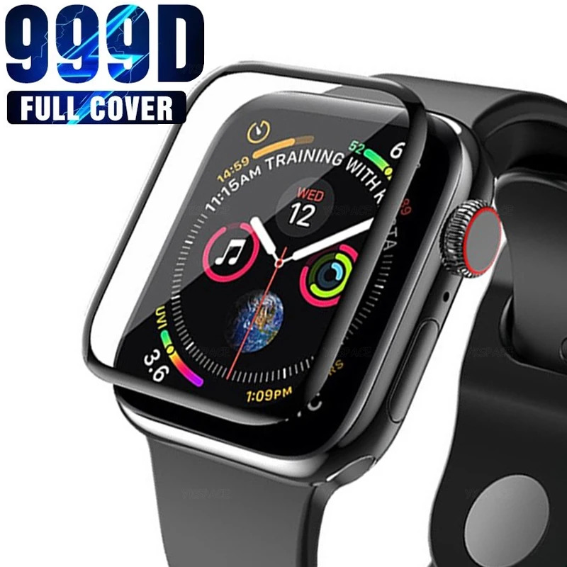 2Pcs 3D Full Glue 9H Tempered Glass For Apple Watch 4 5 6 SE 7 8 9 40/ 41MM 44MM 45MM iWatch Series 3 2 38/42MM Screen Protector