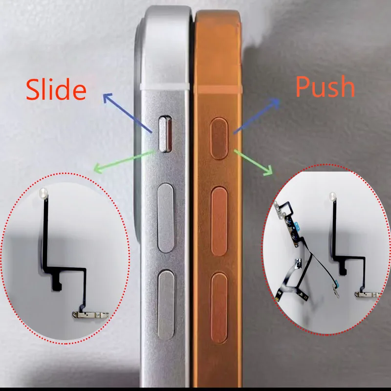 Power Volume Flash Switch Flex Cable for iPhone X Xs Max to 17 Pro Max Refit Housing Modification Replacement Parts with Seal