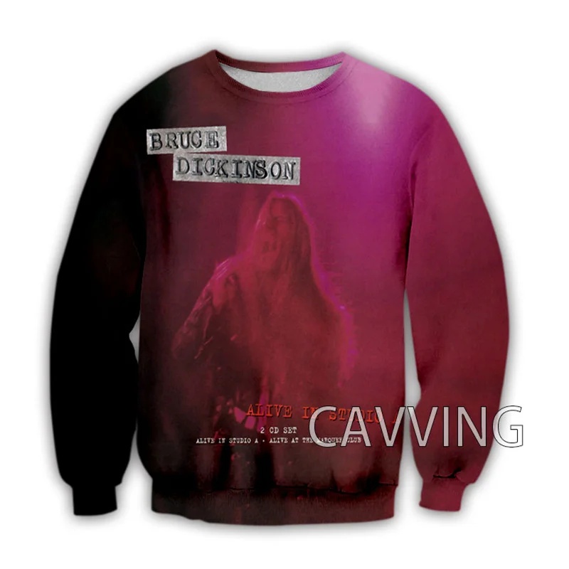 CAVVING 3D Printed  Bruce Dickinson Band   Crewneck Sweatshirts Harajuku Styles Tops Long Sleeve Sweatshirts for Men/women